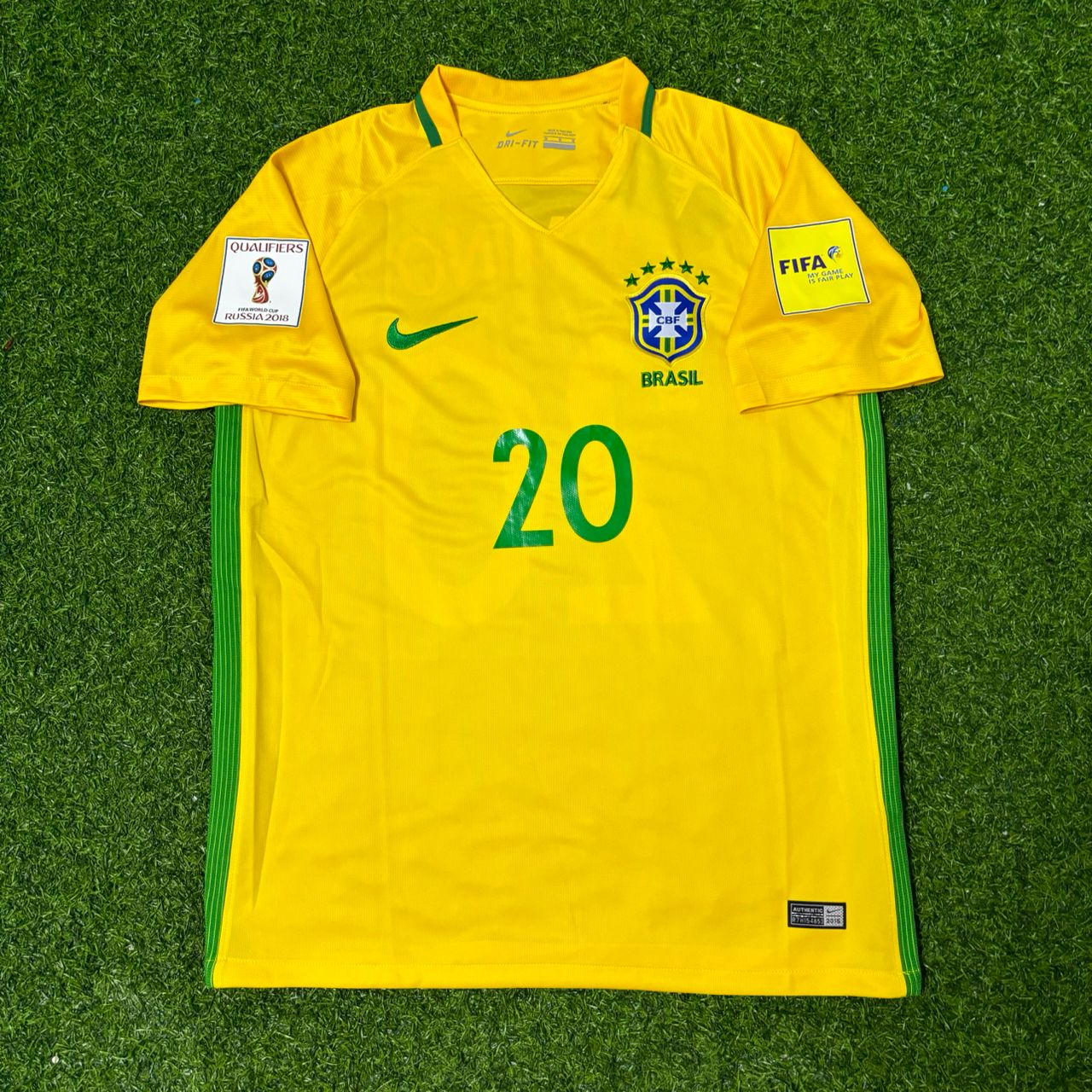 Roberto Firmino #20 Brazil 2018 World Cup Home Football Jersey