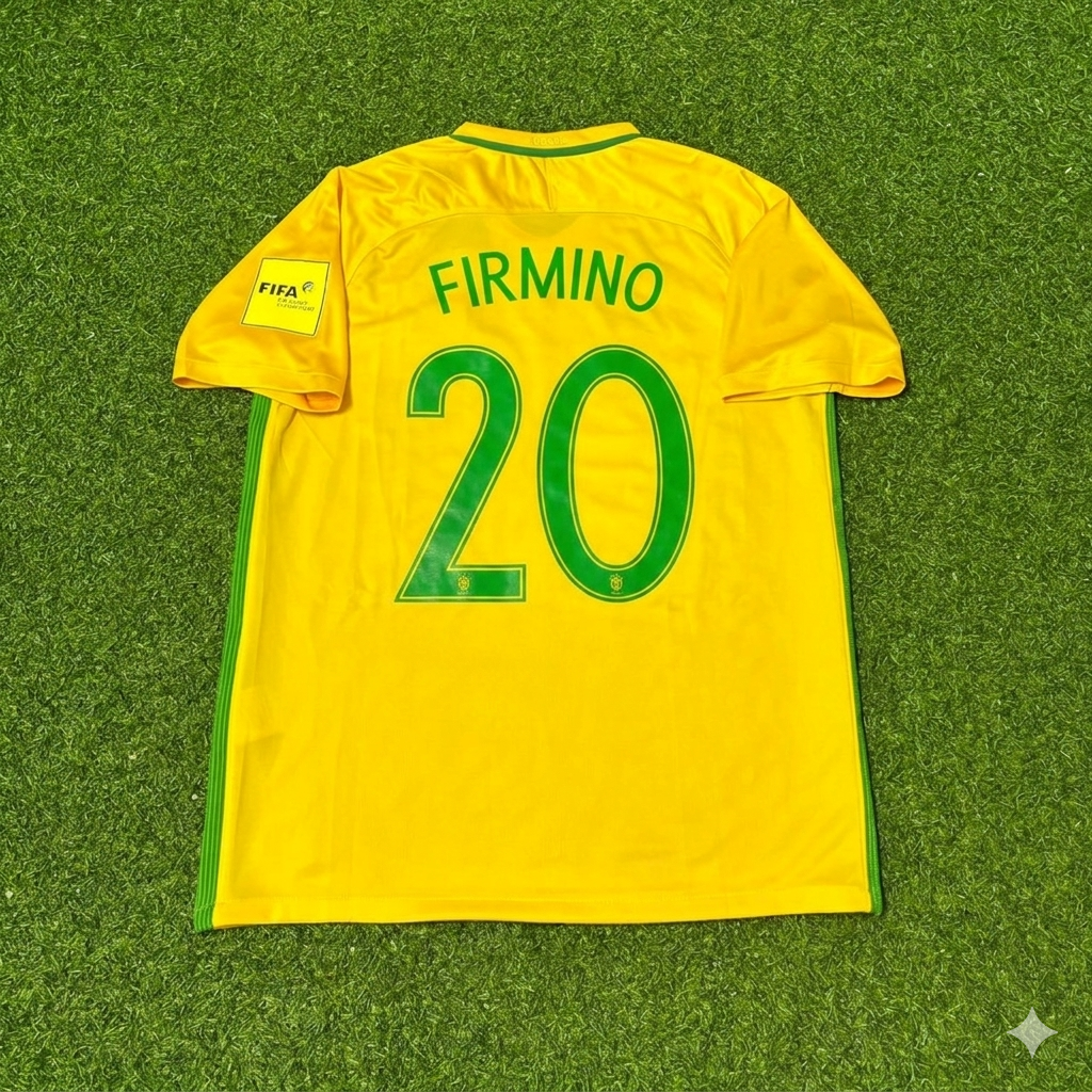 Roberto Firmino #20 Brazil 2018 World Cup Home Football Jersey