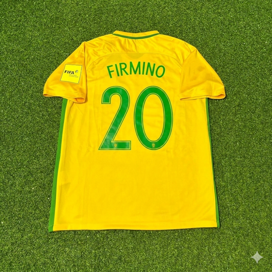 Roberto Firmino #20 Brazil 2018 World Cup Home Football Jersey