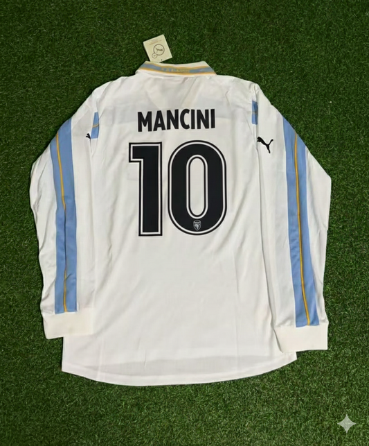 Roberto Mancini Lazio 1999 2000 White Long Sleeve Retro Football Jersey Kit