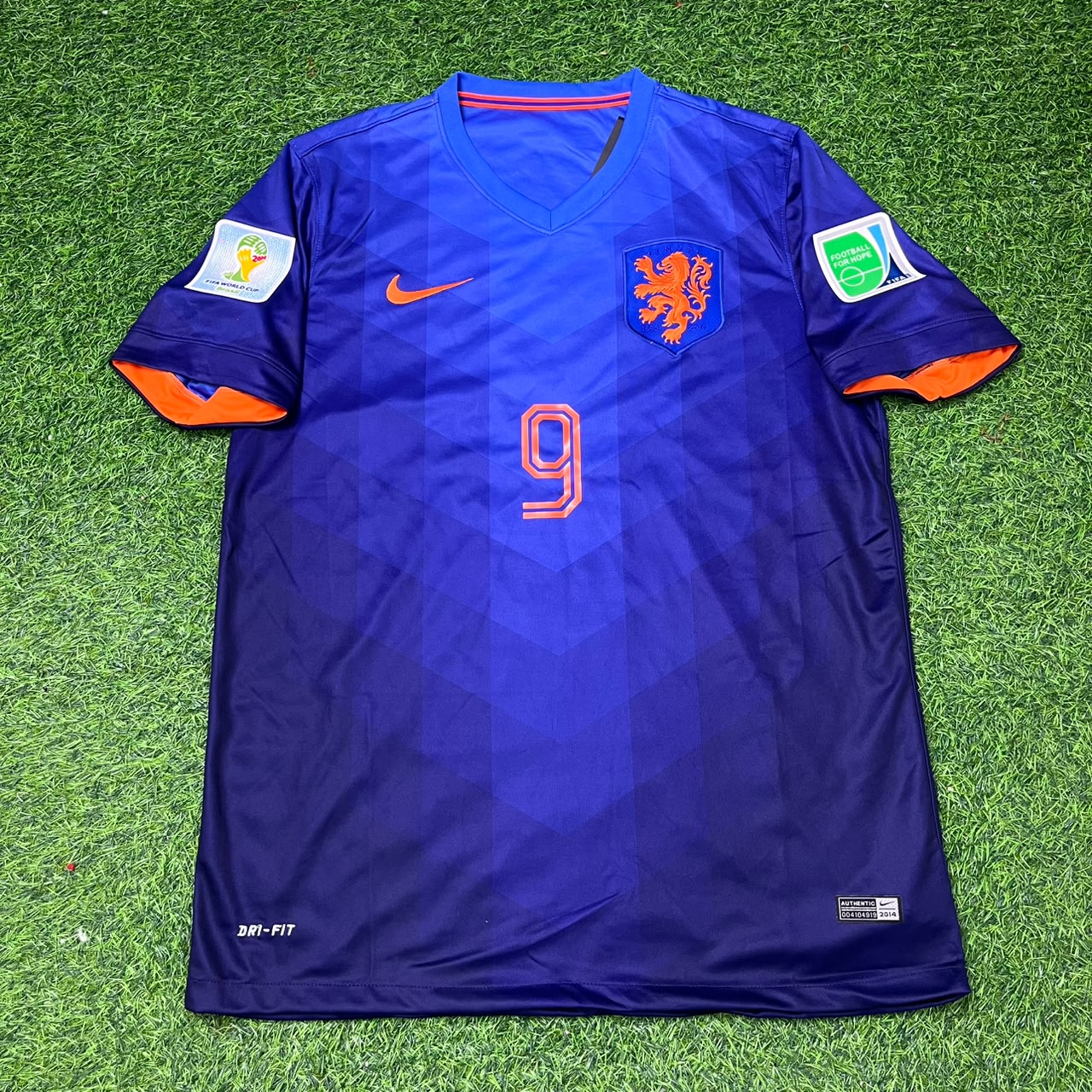 Robin van Persie Netherlands 2014 World Cup Flying Dutchman Special Goal Retro Football Jersey