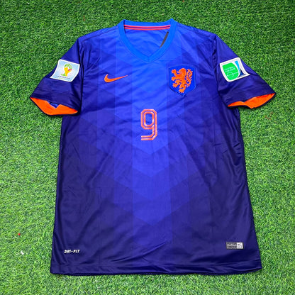 Robin van Persie Netherlands 2014 World Cup Flying Dutchman Special Goal Retro Football Jersey