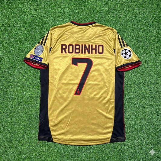 Robinho #7 AC Milan 2013 2014 Gold Retro Jersey