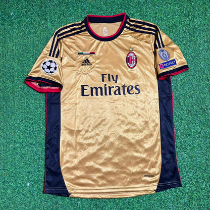 Robinho #7 AC Milan 2013 2014 Gold Retro Jersey