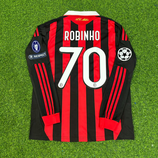 Robinho Milan 2009-2011 Long Sleeve Retro Football Jersey