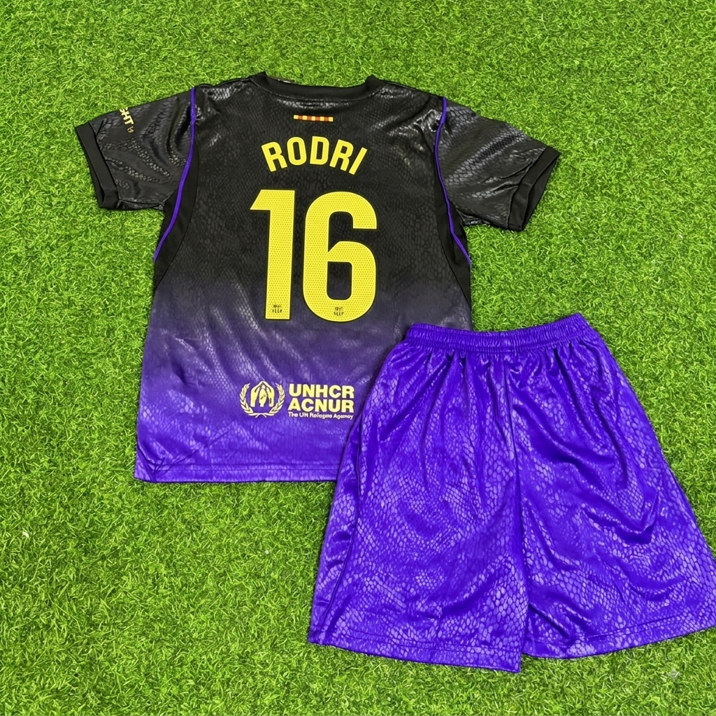 Rodri #16 Barcelona 2027 New Season Away Kids Jersey Trikot Maillot Soccer Shirt