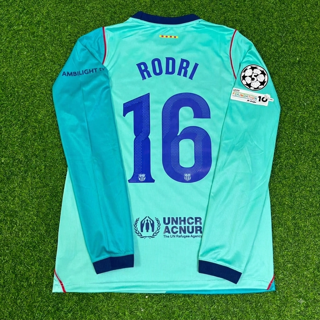 Rodri #16 Barcelona 2027 New Season Long Sleeve Jersey Trikot Maillot Soccer Shirt