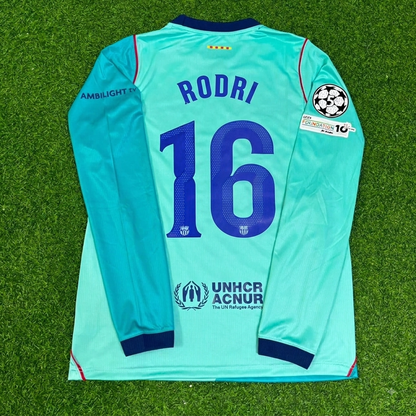 Rodri #16 Barcelona 2027 New Season Long Sleeve Jersey Trikot Maillot Soccer Shirt