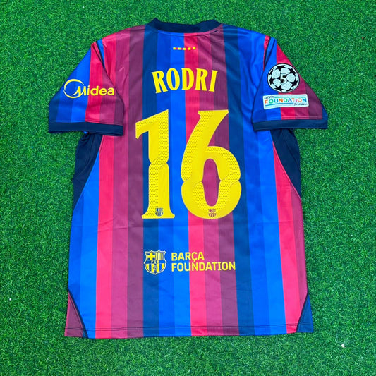 Rodri #16 Barcelona 2027 New Season Champions League Patch Home Jersey Trikot Maillot Soccer Shirt
