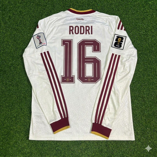 Rodri #16 Spain 2026 World Cup Away Long Sleeve Jersey Trikot Maillot
