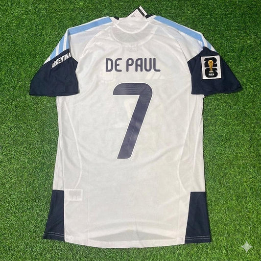 Rodrigo De Paul Argentina 2026 World Cup White Player Version New Season Football Jersey Kit