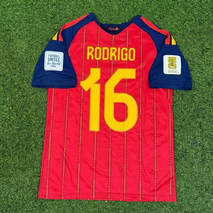 Rodrigo #16 Spain Two Star 2026 World Cup Champions Home Jersey Trikot Maillot