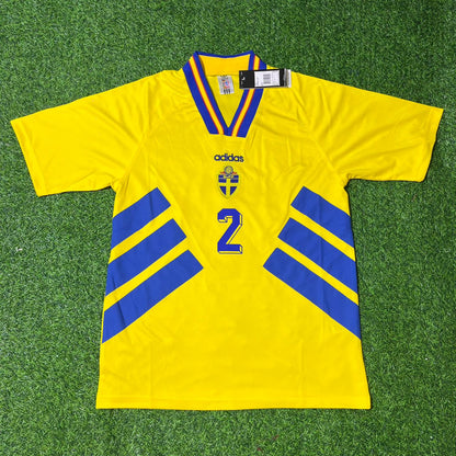 Roland Nilsson Sweden 1994/1996 Retro Home Football Jersey Kit