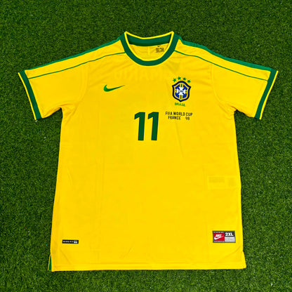 Romário #11 Brazil 1998 World Cup Retro Jersey Soccer Shirt