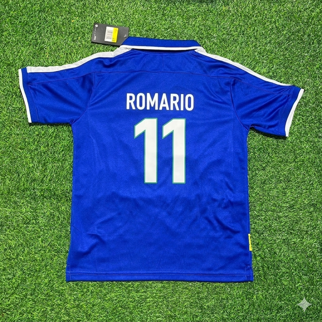 Romario Brazil 1997 Blue Retro Football Jersey