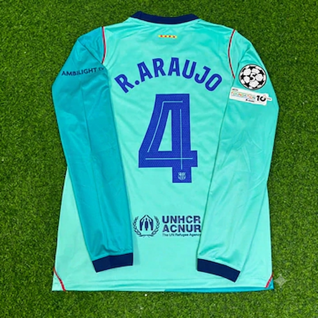 Ronald Araujo #4 Barcelona 2027 New Season Long Sleeve Jersey Trikot Maillot Soccer Shirt