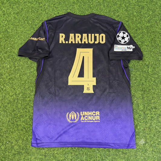 Ronald Araújo #4 Barcelona 2027 Champions League Patch New Season Away Jersey Trikot Maillot Soccer Shirt
