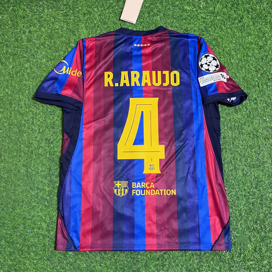 Ronald Araujo #4 Barcelona 2027 New Season Champions League Patch Home Jersey Trikot Maillot Soccer Shirt