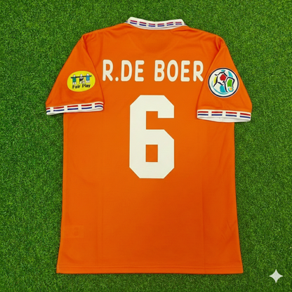 Ronald de Boer Netherlands EURO 1996 Home Retro Football Jersey