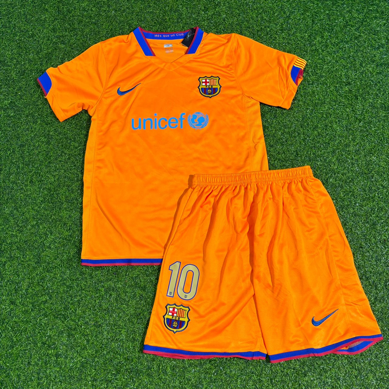 Ronaldinho Barcelona 2006-2007 Orange Kids Retro Football Jersey