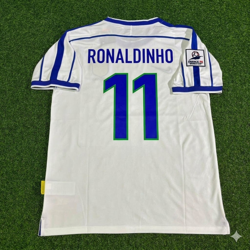 Ronaldinho #11 Brazil 1998 World Cup Retro Football Jersey