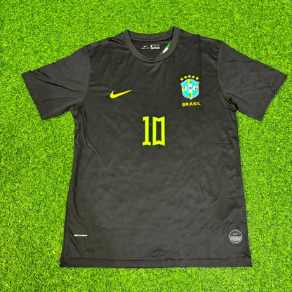 Ronaldinho Brazil Black Retro Football Jersey Kit