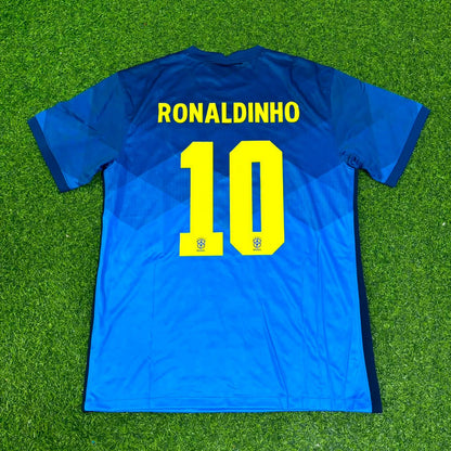 Ronaldinho Brazil Blue Football Jersey Trikot Maillot