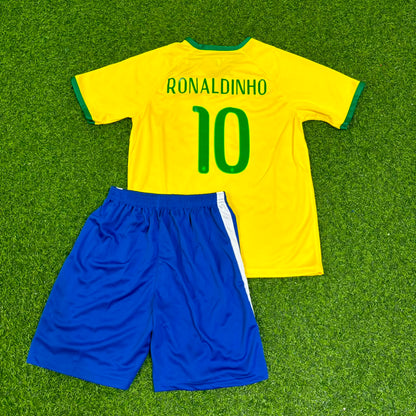 Ronaldinho Brasilien 2004–2006 Retro-Fußballtrikot für Kinder