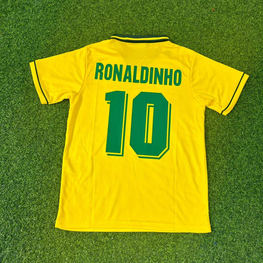 Ronaldinho #10 Brazil Retro Football Jersey