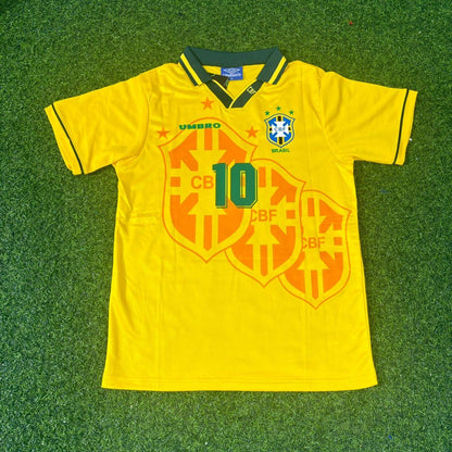 Ronaldinho #10 Brazil Retro Football Jersey