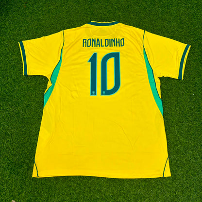 Maillot de football rétro Ronaldinho Brésil 
