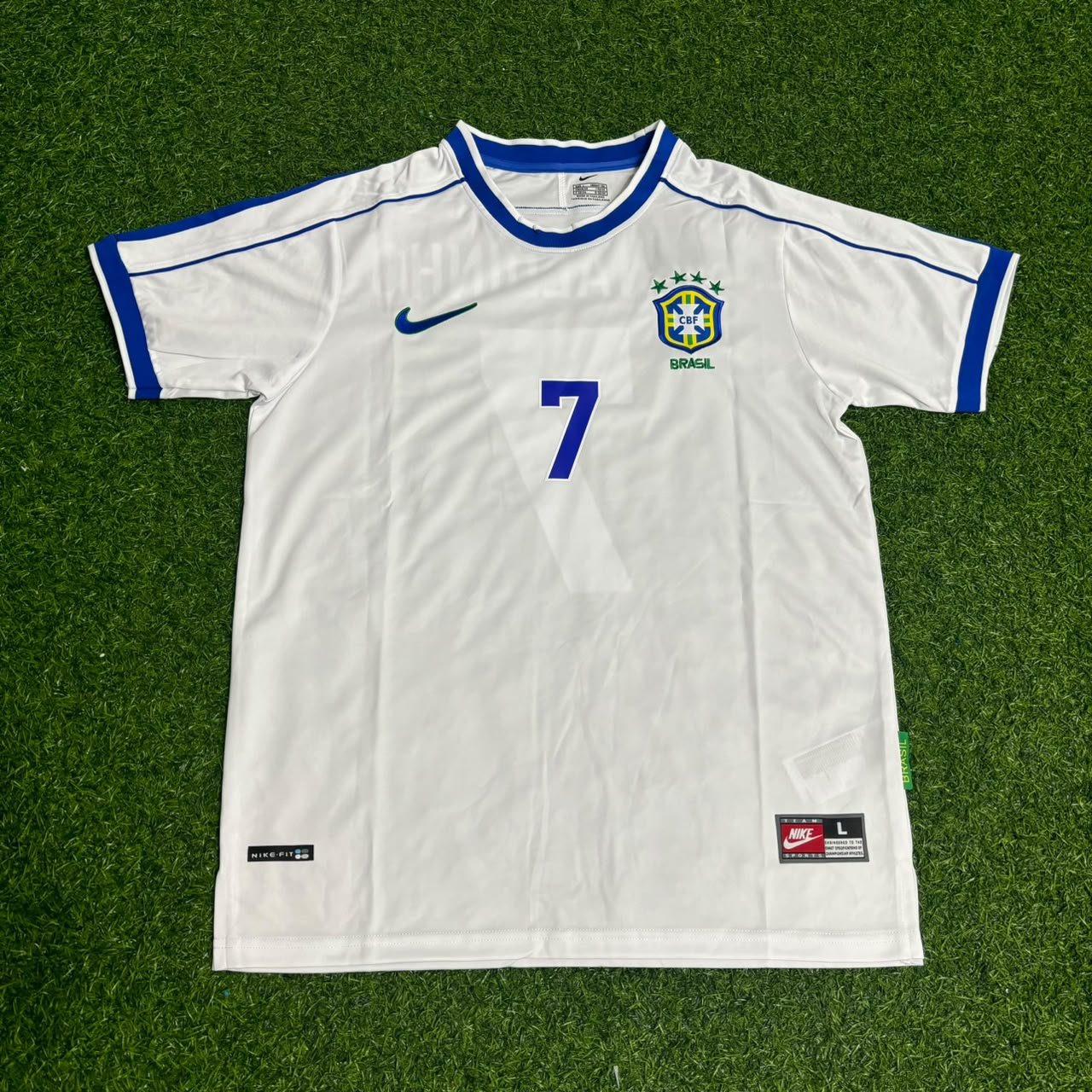Maillot de foot rétro Ronaldinho #11 Brésil Coupe du Monde 1998