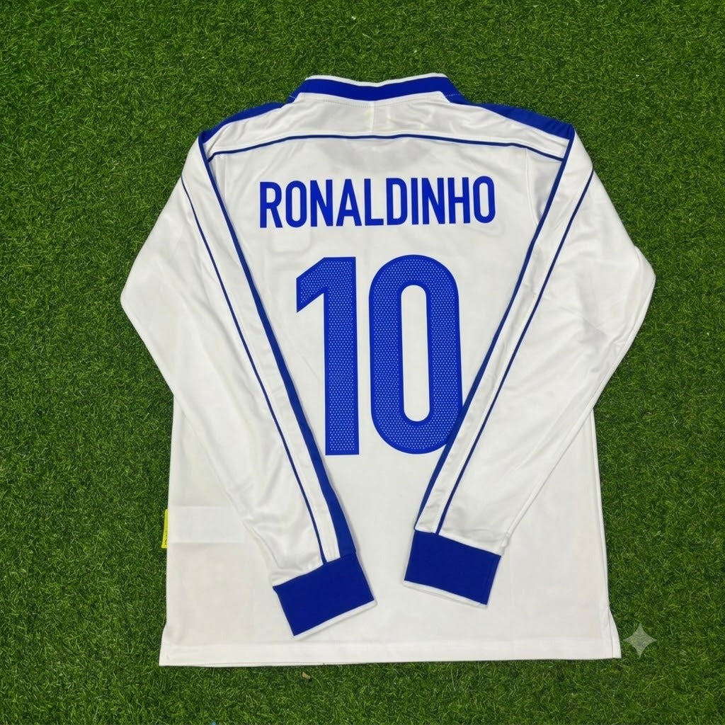 Ronaldinho Gaucho Brazil Long Sleeve Retro Football Jersey Trikot Maillot