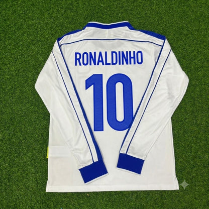 Ronaldinho Gaucho Brazil Long Sleeve Retro Football Jersey Trikot Maillot