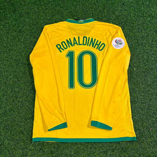 Ronaldinho Gaúcho #10 Brazil 2006 World Cup Long Sleeve Football Jersey