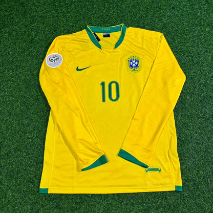 Ronaldinho Gaúcho #10 Brazil 2006 World Cup Long Sleeve Football Jersey
