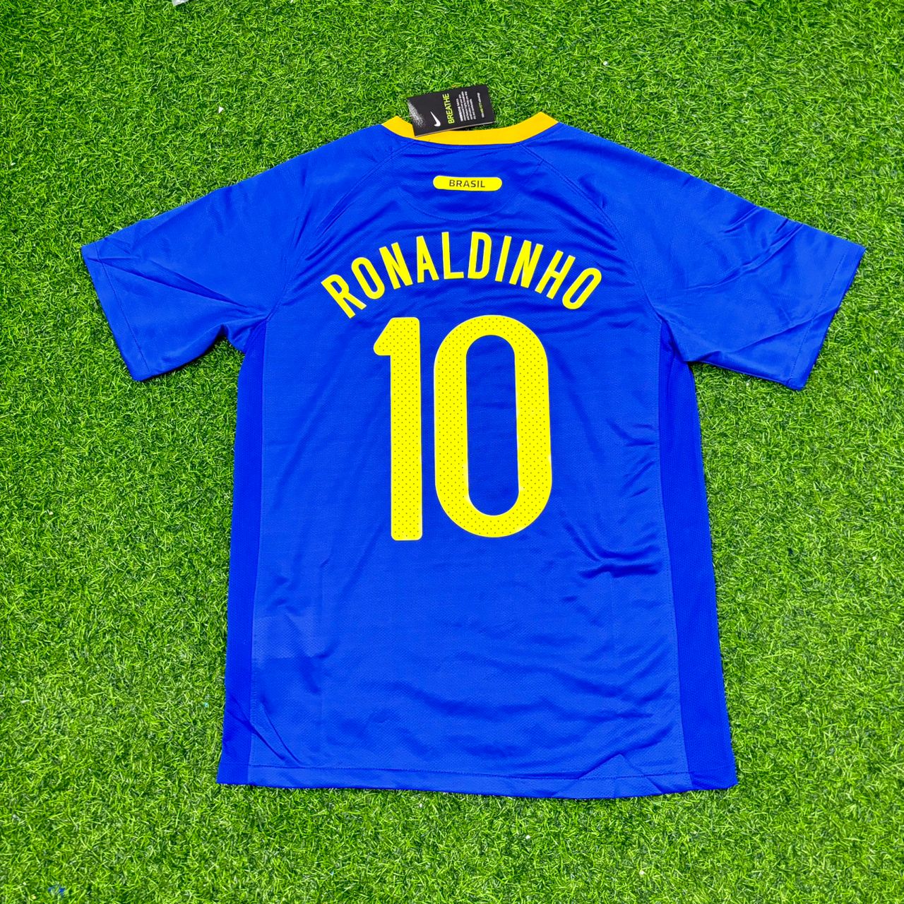 Ronaldinho Gaucho Brazil 2010 World Cup Retro Blue Jersey Trikot