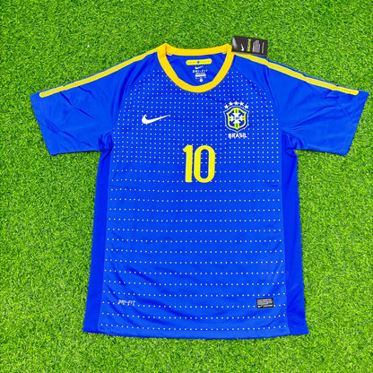 Ronaldinho Gaucho Brazil 2010 World Cup Retro Blue Jersey Trikot
