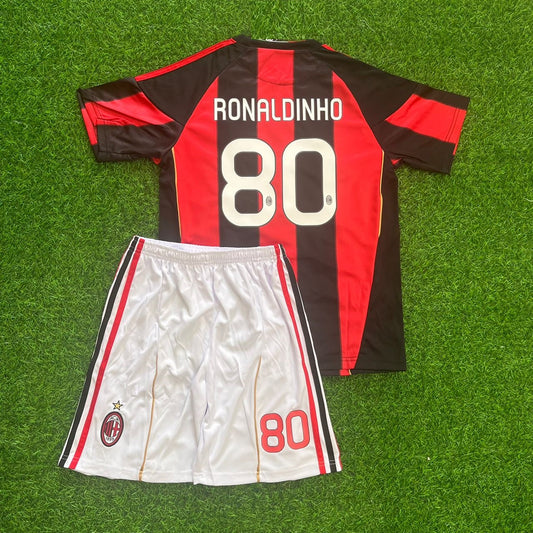 Ronaldinho Gaucho #80 - Milan 2010 2011 Red Black Kit Jersey Trikot Maillot Shirt