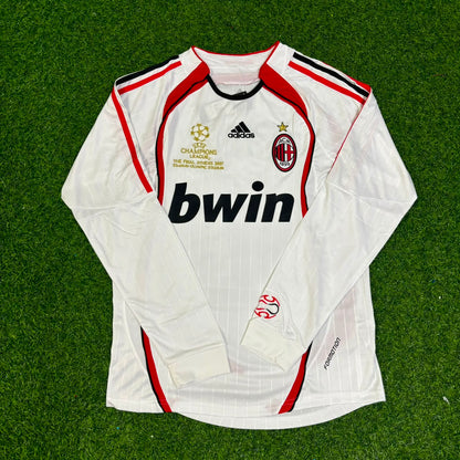 Ronaldinho Gaucho #80 AC Milan Away White Long Sleeve Retro Jersey