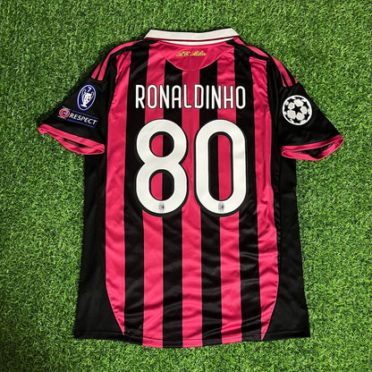 Ronaldinho Gaúcho 80 - AC Milan 2009 2010 Maillot Rouge Noir Maillot Trikot Maillot