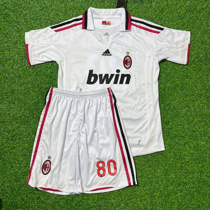 Ronaldinho Gaucho AC Milan 2009-2010 White Kids Retro Football Jersey Trikot