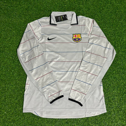 Ronaldinho Gaucho Barcelona 2003 2004 Away Long Sleeve Retro Football Jersey Kit
