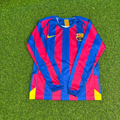 Ronaldinho Gaúcho Barcelona 2005-2006 Retro Long Sleeve Football Jersey
