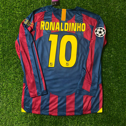 Ronaldinho Gaucho 10 – Barcelona 2006 CL Final Retro Long Sleeve Football Jersey