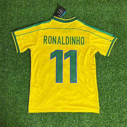 Ronaldinho Gaúcho 11 – Brasilien 1998–2000 Retro-Fußballtrikot, Trikot, Trikot, Fußballtrikot