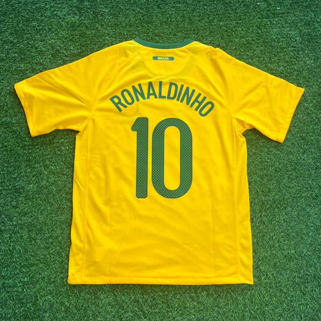 Ronaldinho Gaucho Brazil 2010 World Cup Retro Yellow Jersey Trikot