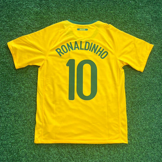 Ronaldinho Gaucho Brazil 2010 World Cup Retro Yellow Jersey Trikot