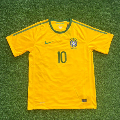 Ronaldinho Gaucho Brazil 2010 World Cup Retro Yellow Jersey Trikot
