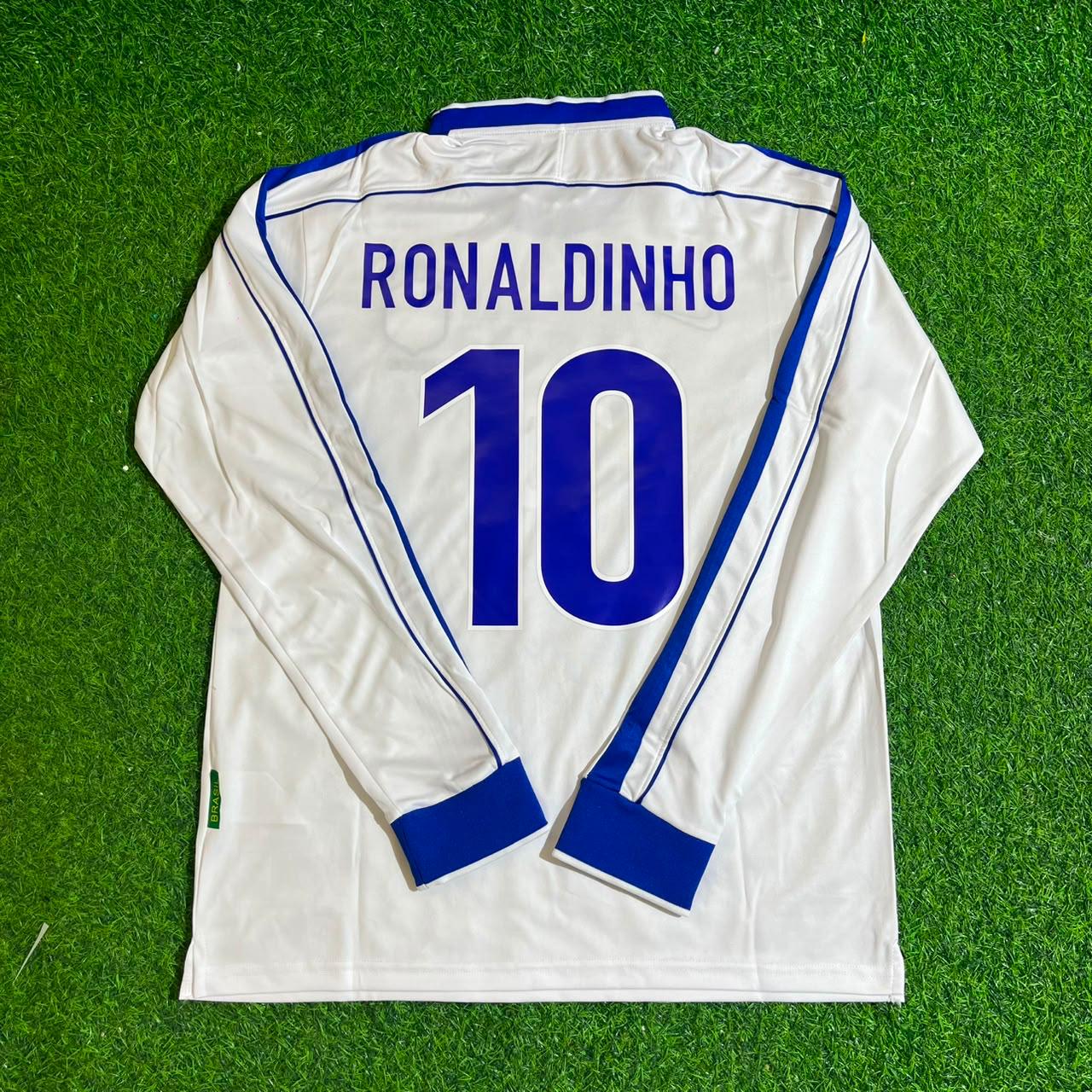 Maillot de football rétro à manches longues Ronaldinho Gaucho Brésil